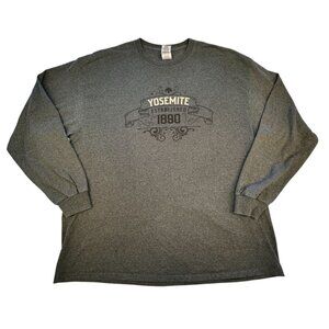 Mens Gildan Yosemite 1890 Graphic Long Sleeve T-Shirt 2XL Blue Grey